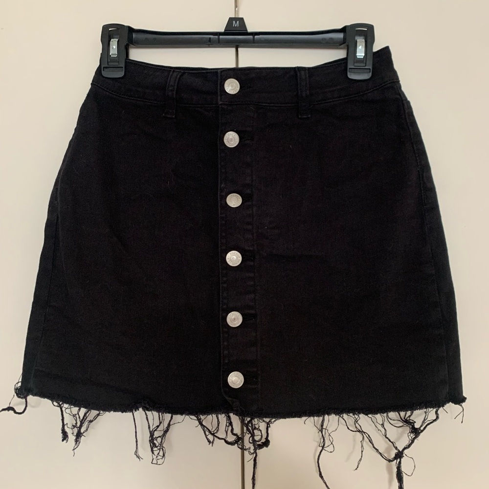 Black jean skirt